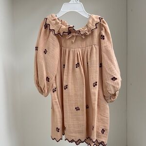 Bebe Organic peach Dress with Embroidered Details